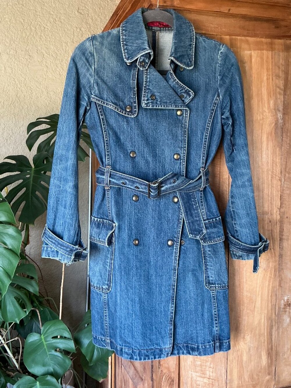 H Jeans  Denim Trench Coat  I  Size 1